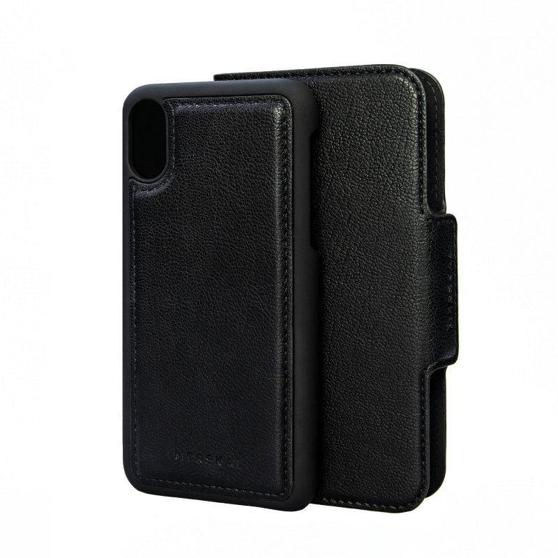 Skal och fodral - Plånboksfodral med magnetiskt mobilskal till iPhone Xs Max (Black)
