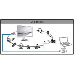 Brugte computerskærme - Philips 24-tums Full-HD IPS skärm med USB-C dockning (beg)