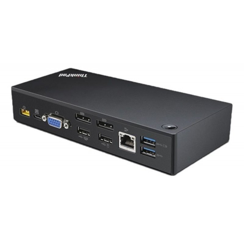 Lenovo dockingstation - Lenovo ThinkPad USB-C-dockingstation med 90 W oplader (brugt)