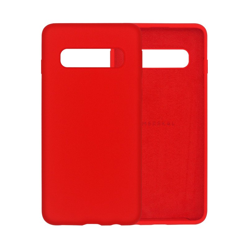 Skal och fodral - Merskal premium silikonskal till Samsung Galaxy S10 (Red)
