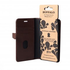 iPhone XR - Buffalo Magnetiskt 2-i-1 Plånboksfodral i premium läder till iPhone XR