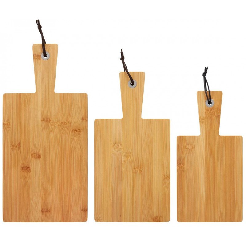 Köksredskap - DAY 3 st skärbrädor i bambu med upphängningsöglor