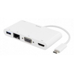 USB-C-dockingstation Multiport til HDMI/VGA/LAN/USB med 4K-understøttelse