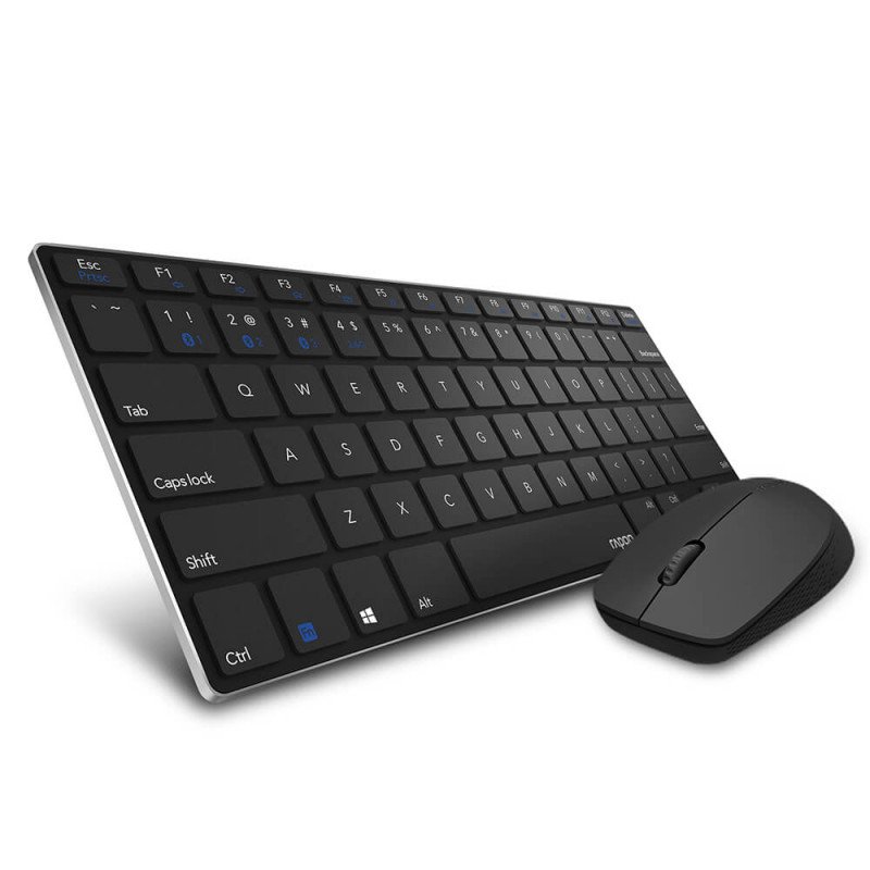 Trådløse tastaturer - Rapoo 9000M trådløst tastatur og mus (Bluetooth + USB)