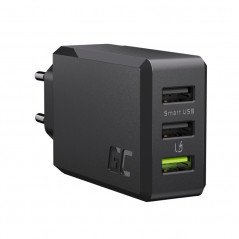 GreenCell väggadapter med 3x USB, 30W med QC 3.0