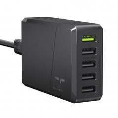GreenCell vægadapter med 5x USB, 52W max QC 3.0