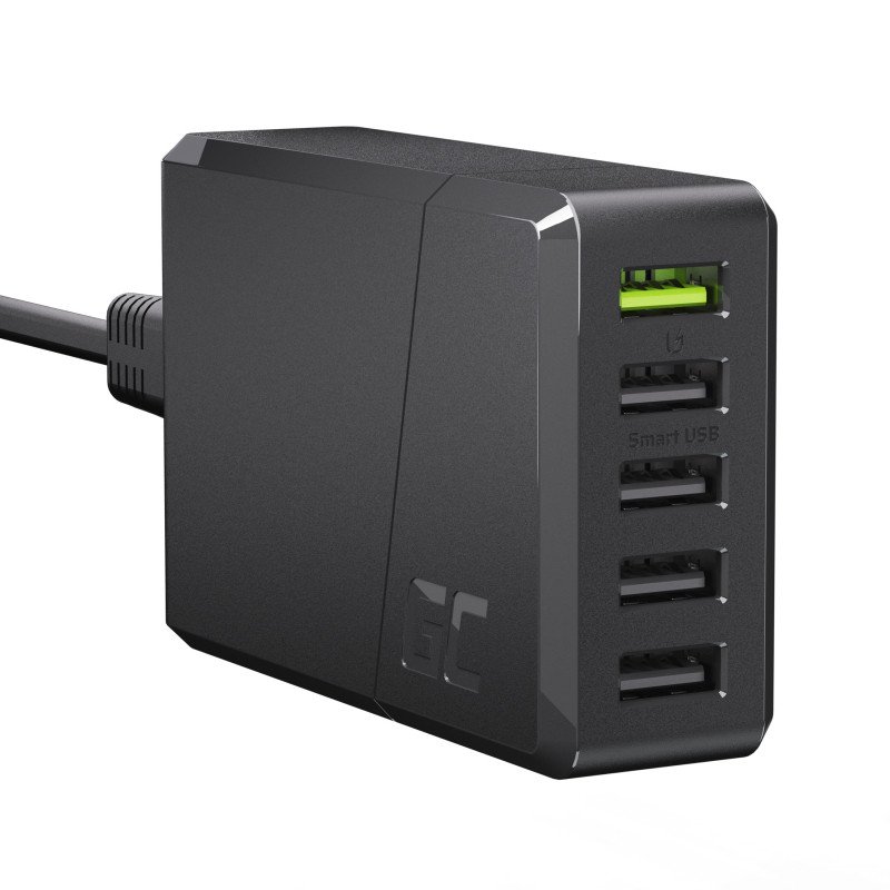 Phone Wall charger - GreenCell väggadapter med 5x USB, 52W max QC 3.0