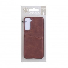 Samsung - Onsala mobiltaske til Samsung Galaxy S21 i vegansk læder med kortlomme i brun