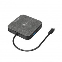 USB-C Multiport Dockningsstation Qi-laddning 12 portar (HDMI, VGA, USB-A, LAN, SD), 100W PD