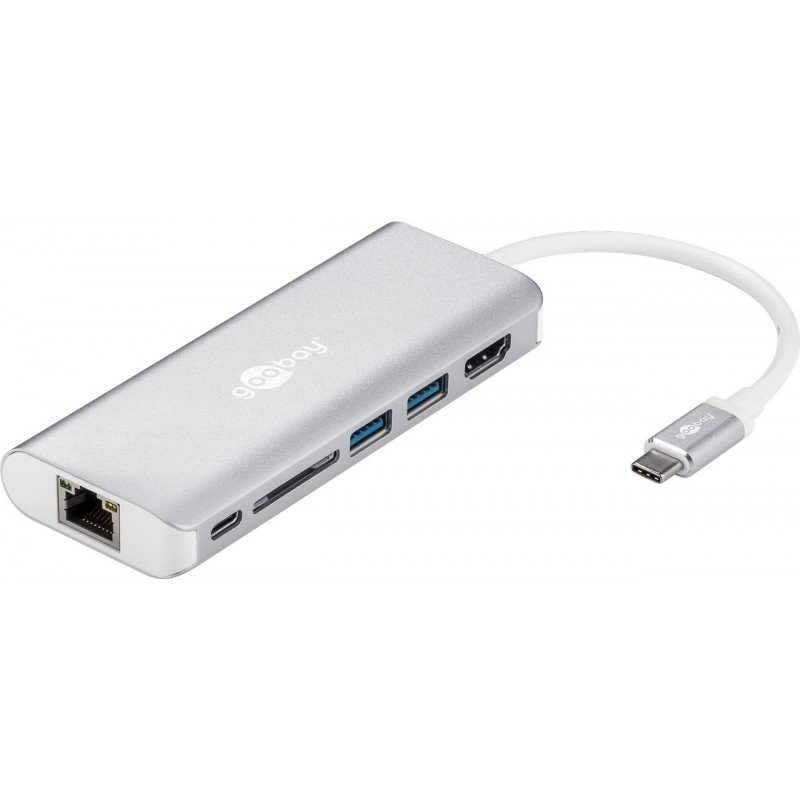 Skärmkabel & skärmadapter - USB-C Multiport adapter till HDMI, USB-C och 2x USB (fyndvara)