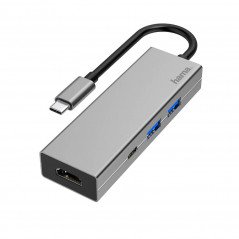 USB-C hubb med HDMI, USB-C och 2x USB-A, Power Delivery