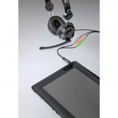 Audio cable adapter - Adapter för PC-Headset till mobil/laptop, 4pin 3.5mm Hane till 2x3.5mm Hona