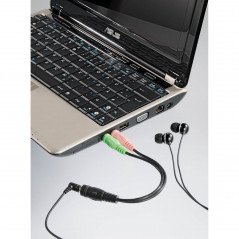 Audio cable adapter - Adapter för 3.5mm Headset till PC, 4pin 2x 3.5mm Hane till 3.5mm Hona