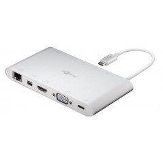 USB-C Dockningsstation Multiport med HDMI/VGA/DP/LAN/SDHC/3xUSB/60W