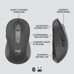Trådlös mus - Logitech M650 L trådlös mus med Bluetooth och Logi Bolt