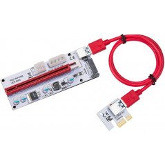 PCIe x1 till PCIe x16 riser inkl USB 3.0-kabel (beg)
