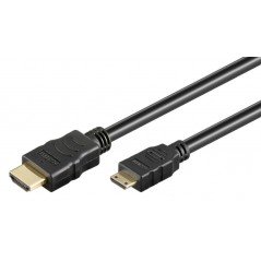 MiniHDMI til HDMI-kabel guldbelagt 4K-understøttelse