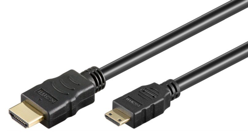 MiniHDMI till HDMI-kabel guldpläterad 4K-stöd (1.5 meter)