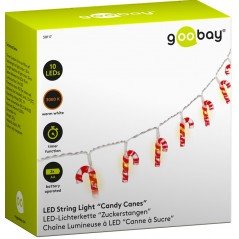 Ljusslingor - Goobay LED ljusslinga med polkakäppar 120cm med 10st LED