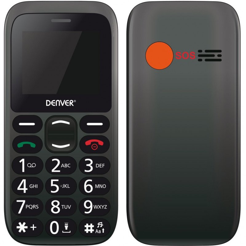 Funktionstelefon - Denver 1,77" GSM mobiltelefon med stora siffror och SOS-knapp (fyndvara)