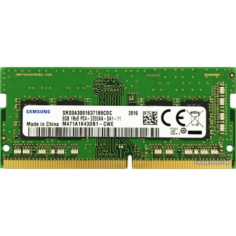 Brugt RAM - Samsung 8GB DDR4 PC4 3200Mhz SO-DIMM RAM til bærbar computer (nyt bulk*)