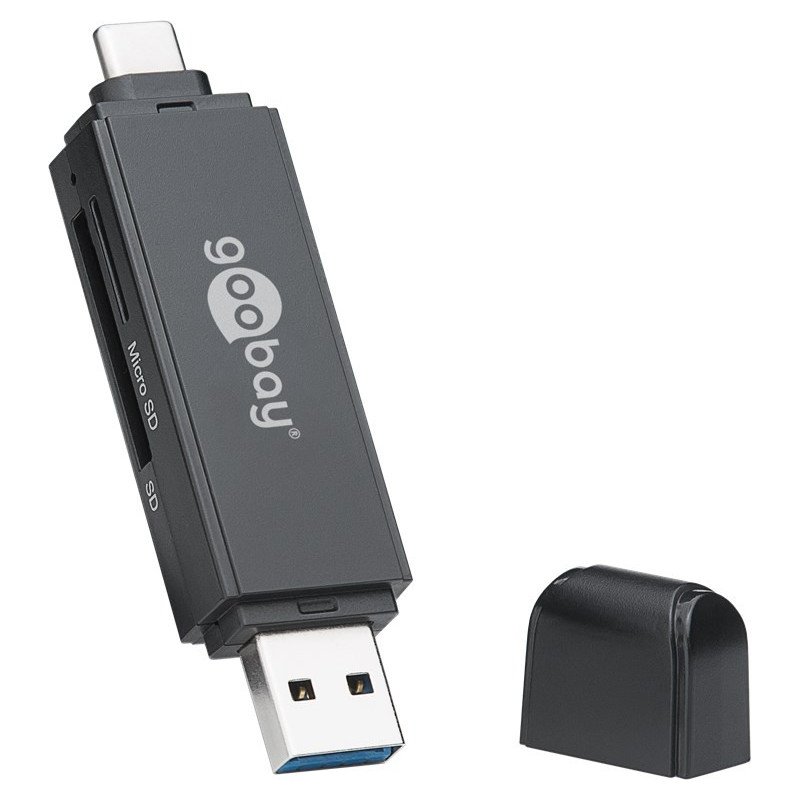 USB-C - USB-C og USB-A 3.0 hukommelseskortlæser