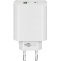 USB-C Laddare - Goobay Strömadapter med Dual USB PD 45W Quick Charge QC3.0 3A