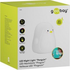Nattlampa - Nattlampa Pingvin för barn med steglös LED i 8 färger i mjuk silikon