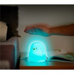 Nattlampa - Nattlampa Pingvin för barn med steglös LED i 8 färger i mjuk silikon