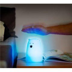 Nattlampa - Nattlampa Isbjörn för barn med steglös LED i 8 färger i mjuk silikon