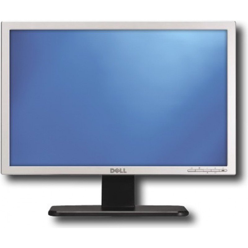 Brugte computerskærme - Dell 19" LCD-skærm med sølvfarvet ramme (brugt)