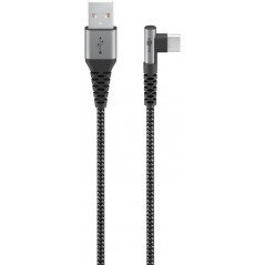 USB-C till USB-A laddkabel 60W textil med vinklad kontakt