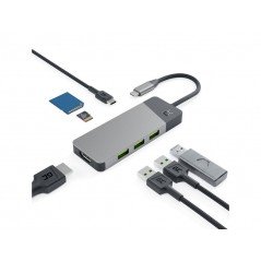 USB-C dockningsstation till USB-C PD 85W-, HDMI- (4K 60Hz), 3xUSB 3.1 samt SD-kort