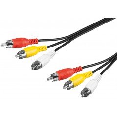 Composite Audio/Video Connector Cable, 3x RCA 2M