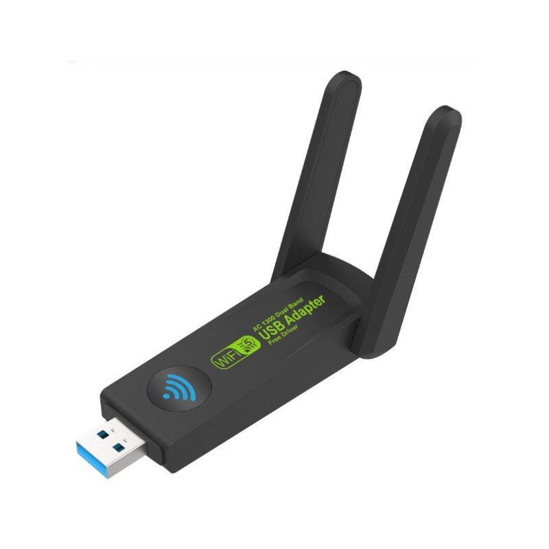 Trådlösa nätverkskort - Trådlöst WiFi USB-nätverkskort med Dual Band 2.4GHz/5GHz 1300Mbps