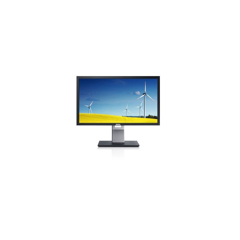 Brugte computerskærme - Dell 24-tommers LED-skærm P2411H med USB-hub og ergonomisk fod (brugt)