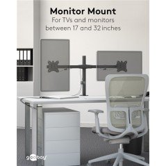 VESA mount for monitor - Goobay skrivbordsfäste VESA för två datorskärmar 17-32"