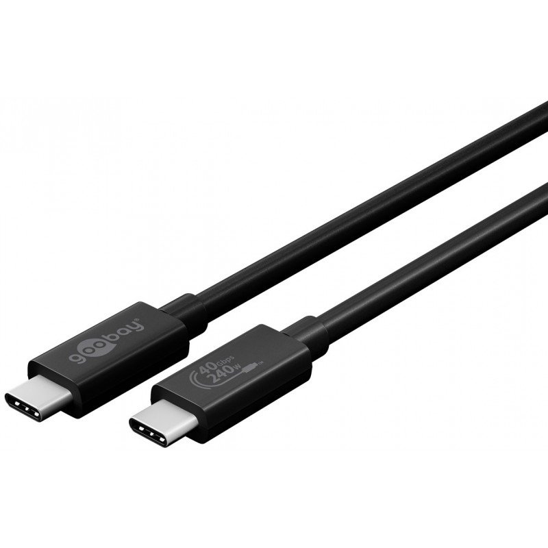 USB-C kabel - USB-C till USB-C kabel USB4 Gen 3x2 240W 40 Gbps 0,7m bildskärmskabel 4K@60Hz