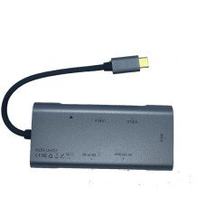 USB-C-dockingstation 7-i-1 USB-C PD 75W, HDMI, 3xUSB 3.0, SD/TF-kort