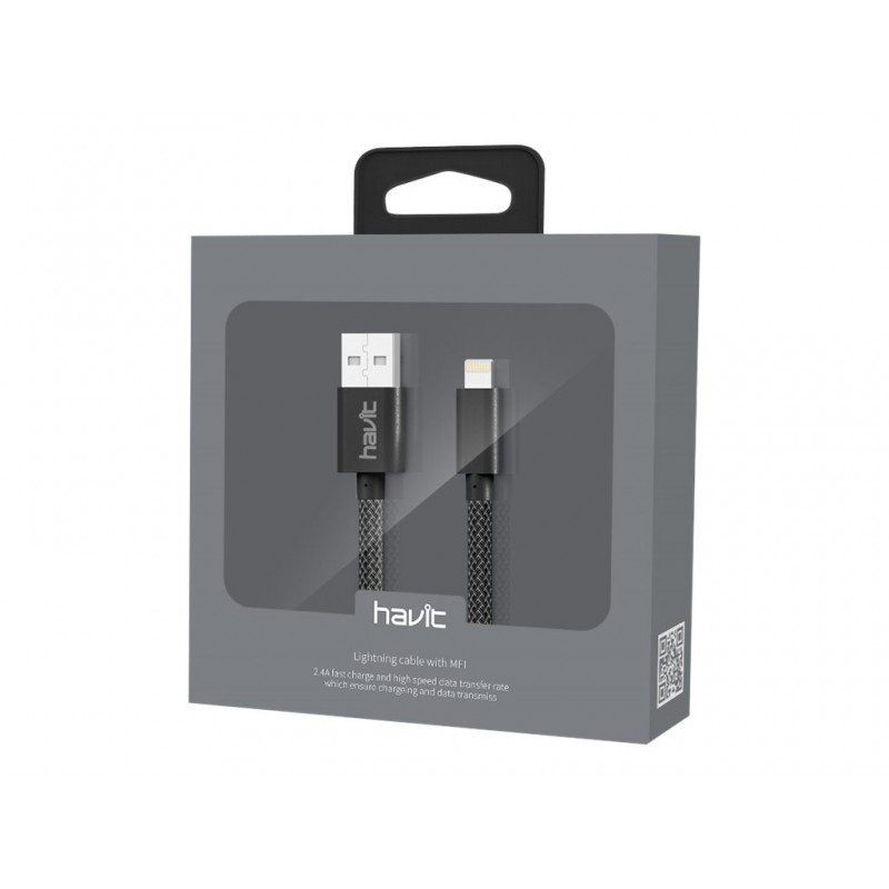 Lightning kabel iphone - Havit MFi-certificeret Lightning-kabel til iPhone & iPad 1 meter