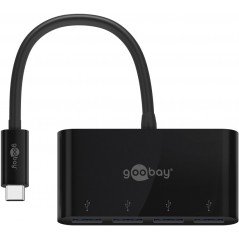 Goobay USB-C Multiport 4-Port USB Hub med USB 3.0 sort
