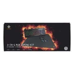 Paket tangentbord & mus gaming - Deltaco gaming-kit med RGB-tangentbord, mus och musmatta