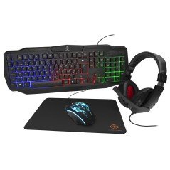 Deltaco gaming-kit med RGB-tangentbord, mus, headset, musmatta