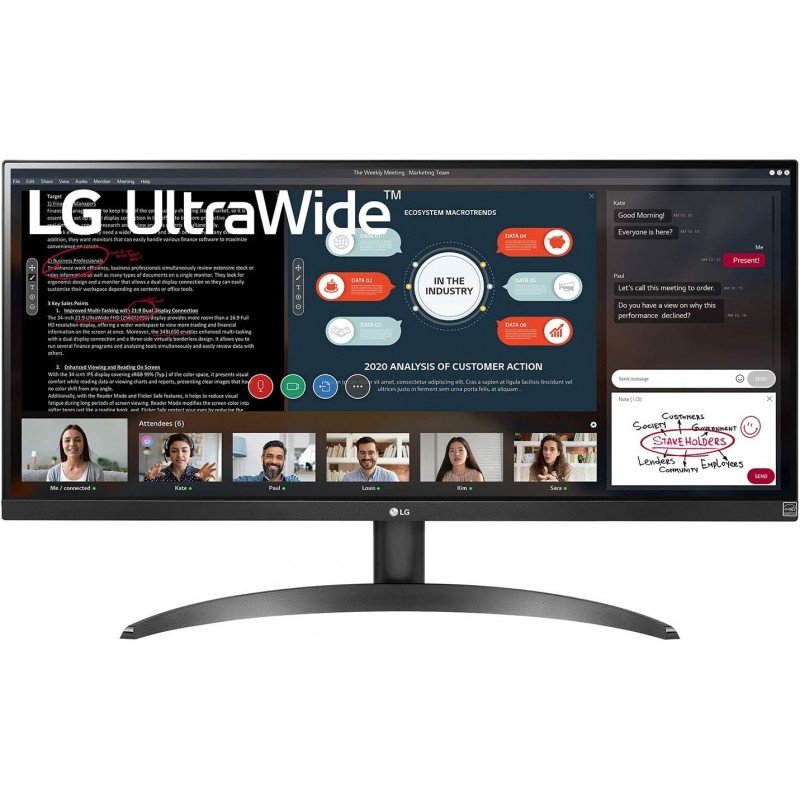 Computerskærm 25" eller større - LG 29WP500-B 29" ultrabred LED-skærm med IPS-panel