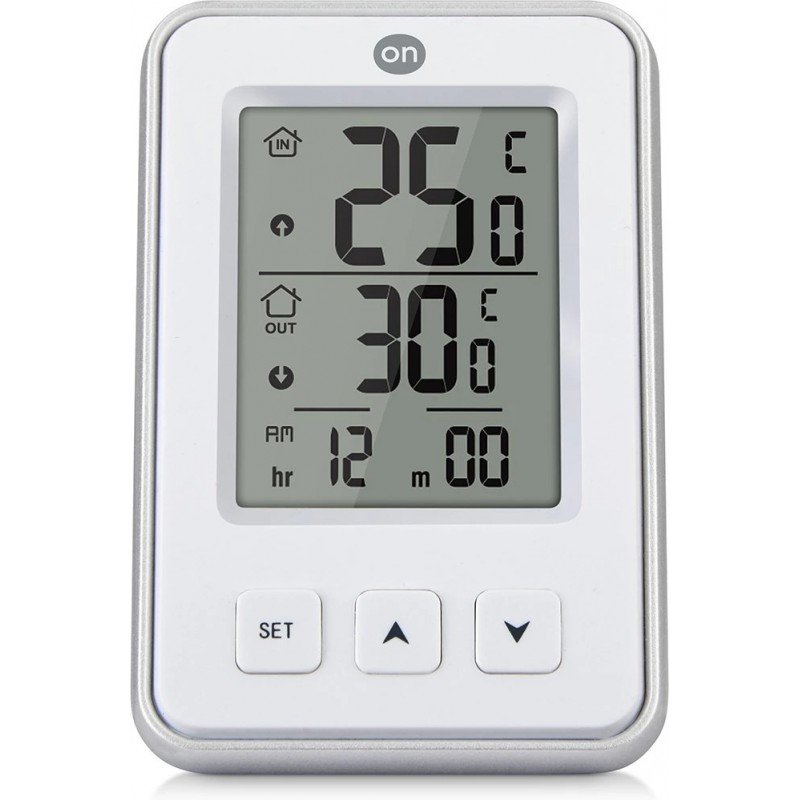 Hjem og Husholdning - ON Indendørs og udendørs termometer med ur