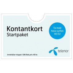 Telenor forudbetalt startpakke - Tag al din surfing med til EU (Sverige)