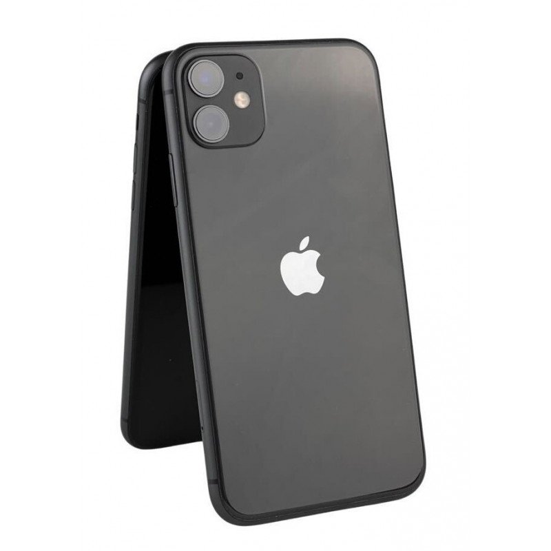 iPhone begagnad - iPhone 11 128GB Black med 1 års garanti (beg med nytt batteri) (grova repor skärm)