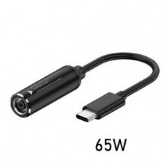 USB-C Laddare - Konverteringskabel från HP/Dell rund kontakt till USB-C (65W)
