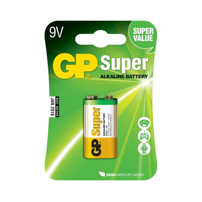 Battery - GP Super Alkaline 9V-batteri 1-Pack (6LR61)