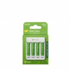 Batteri - GP ReCyko batteriladdare med 4st laddningsbara AAA-batterier (850 mAh)